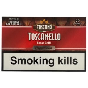 toscano toscanello rosso caffe cappuccino caja de viaje con 20 tabacos
